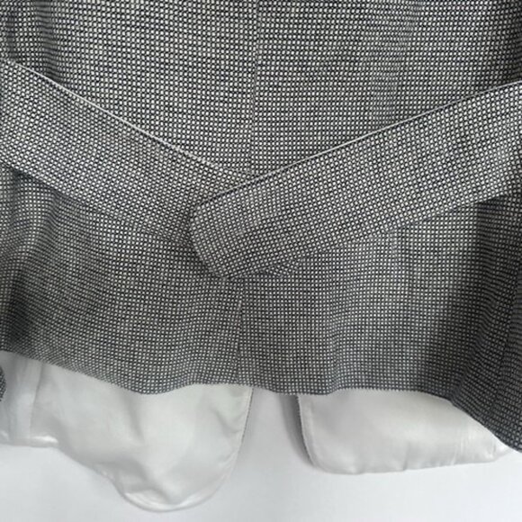 Armani Collezione Vintage Black/White Cropped Blazer Size 16 Asymmetrical Lined - Picture 9 of 13